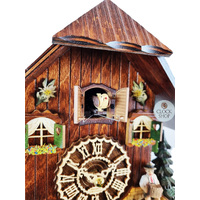 Accordion Player Battery Chalet Cuckoo Clock With Swinging Doll 26cm By TRENKLE image