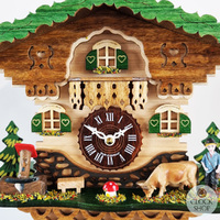 Forest Cabin Battery Chalet Kuckulino With Boy & Cow 18cm By TRENKLE image