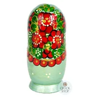 Floral Russian Dolls- Green 15cm (Set Of 5) image