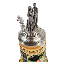 Medieval Wedding Beer Stein With Pewter Bride & Groom 0.5L By KING image