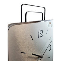 42cm Silver & Black Modern Wall Clock By AMS image