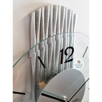 38cm Silver Wall Clock With Glass Dial By AMS image