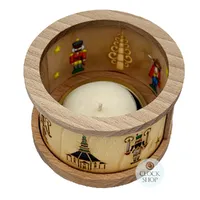 Wooden Tealight Lantern With Seiffen Church Motif By Richard Glässer image