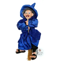 18cm Hanging Witch With Glitter Scarf - Assorted Colours image
