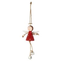 11cm Wooden Tree Figurine With Bell Legs Hanging Decoration- Assorted Designs image