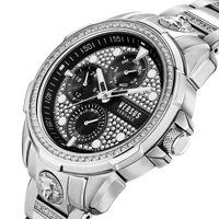 45mm Arrondissement Silver Mens Watch With Black & Crystal Dial By VERSACE image