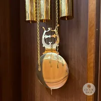 194cm Walnut Grandfather Clock With Westminster Chime & Moon Dial By HERMLE image