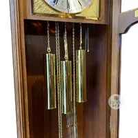 Walnut Grandfather Clock With Westminster Chime & Moon Dial By HERMLE (Small Marks) image