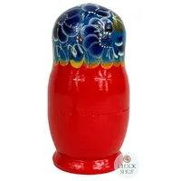 Floral Russian Dolls- Blue With Gold Crown 15cm (Set Of 5) image