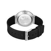 41mm Classic Collection Womens Watch With White Dial & Black Silicone Strap By BERING image