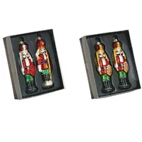 12cm Glass Nutcracker Hanging Decoration (Set Of 2)- Assorted Designs image