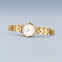26mm Classic Collection Womens Watch With White Dial & Gold Case and Band By BERING image
