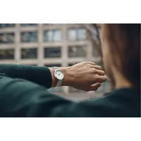 34mm City Classic Womens Swiss Quartz Watch With White Dial & Stainless Steel Band By WENGER image