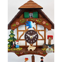 Tudor House Battery Chalet Clock With Seesaw 15cm By TRENKLE image
