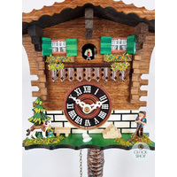Alphorn 1/4 Hour 1 Day Mechanical Chalet Cuckoo Clock 17cm By TRENKLE image