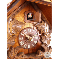 Leaves & Moving Birds 1 Day Mechanical Chalet Cuckoo Clock 24cm By ROMBA image