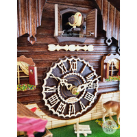Black Forest Battery Chalet Cuckoo Clock With Weather House 25cm By TRENKLE image