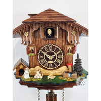 Black Forest Battery Chalet Cuckoo Clock With Dog & Kennel 22cm By TRENKLE image