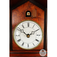 Walnut 8 Day Mechanical Modern Chalet Cuckoo Clock 25cm By ROMBA image