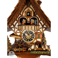 Angry Goats & Water Wheel 1 Day Mechanical Chalet Cuckoo Clock With Dancers 34cm By HÖNES image