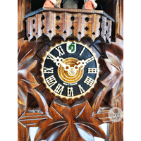 5 Leaf & Bird 1 Day Mechanical Carved Cuckoo Clock With Dancers 35cm By HÖNES image
