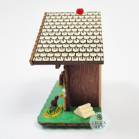 13cm Chalet Weather House with Cow By TRENKLE image