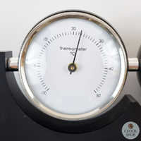 29cm Black Weather Station With Thermometer Barometer & Hygrometer By FISCHER  image