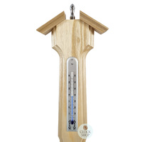 55cm Ash Traditional Weather Station With Barometer Thermometer & Hygrometer By FISCHER image