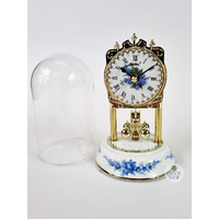 16cm White & Gold Porcelain Anniversary Clock With Decorative Dial By HALLER image