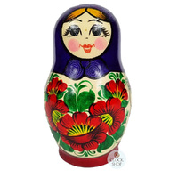 Kirov Russian Dolls- Purple Scarf & Red Dress 15cm (Set Of 7) image