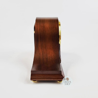 21cm Walnut Mechanical Tambour Mantel Clock With Westminster Chime & Burlwood Inlay By AMS image
