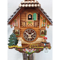 Dog & Water Trough 1 Day Mechanical Chalet Cuckoo Clock 22cm By TRENKLE image