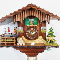 Forest Cabin Battery Chalet Kuckulino With Dancers & Swinging Doll Girl 17cm By TRENKLE image