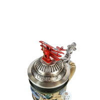 Red Baron Beer Stein With Fighter Plane Lid 0.5L By KING image