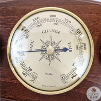 31cm Walnut Weather Station With Barometer, Thermometer & Hygrometer By FISCHER image
