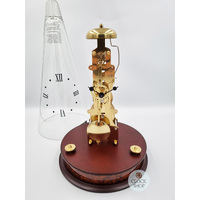 35cm Mahogany Mechanical Skeleton Table Clock With Glass Dome & Bell Strike By HERMLE image