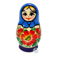 Kirov Russian Dolls- Blue Scarf & Purple Dress 10cm (Set Of 5) image