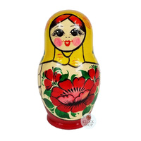 Kirov Russian Dolls- Yellow Scarf & Red Dress 12cm (Set Of 6) image