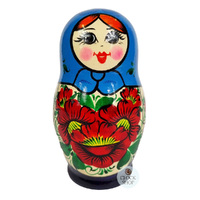 Kirov Russian Dolls- Blue Scarf & Purple Dress 15cm (Set of 7) image