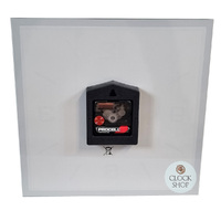 27cm White Square Mirrored Glass Silent Wall Clock By AMS image