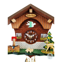 Forest Cabin Battery Chalet Kuckulino With Deer 15cm By TRENKLE image