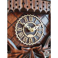 5 Leaf & Bird Battery Carved Cuckoo Clock With Side Birds & Dancers 40cm By TRENKLE image