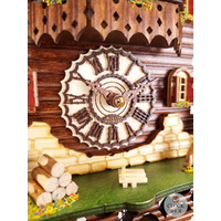 Black Forest Battery Chalet Cuckoo Clock With Dancers 32cm By TRENKLE image