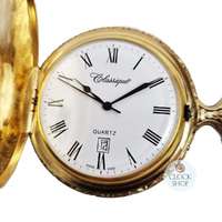 48mm Gold Unisex Pocket Watch With Couple On Motorbike By CLASSIQUE (Roman) image