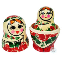 Kirov Russian Dolls- White Scarf & Red Dress 15cm (Set Of 7) image