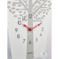 White Modern Battery Cuckoo Clock 39cm By AMS image