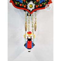 Swiss House Battery Chalet Clock With Seesaw & Swinging Doll 14cm By TRENKLE image