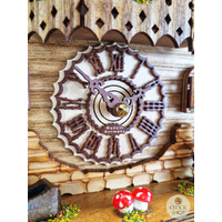 Accordion Player & Beer Maid Battery Chalet Cuckoo Clock With Dancers 32cm By TRENKLE image