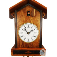 Walnut 8 Day Mechanical Modern Chalet Cuckoo Clock 33cm By ROMBA image