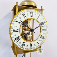 62cm Brass Mechanical Skeleton Wall Clock With Bell Strike By HERMLE image